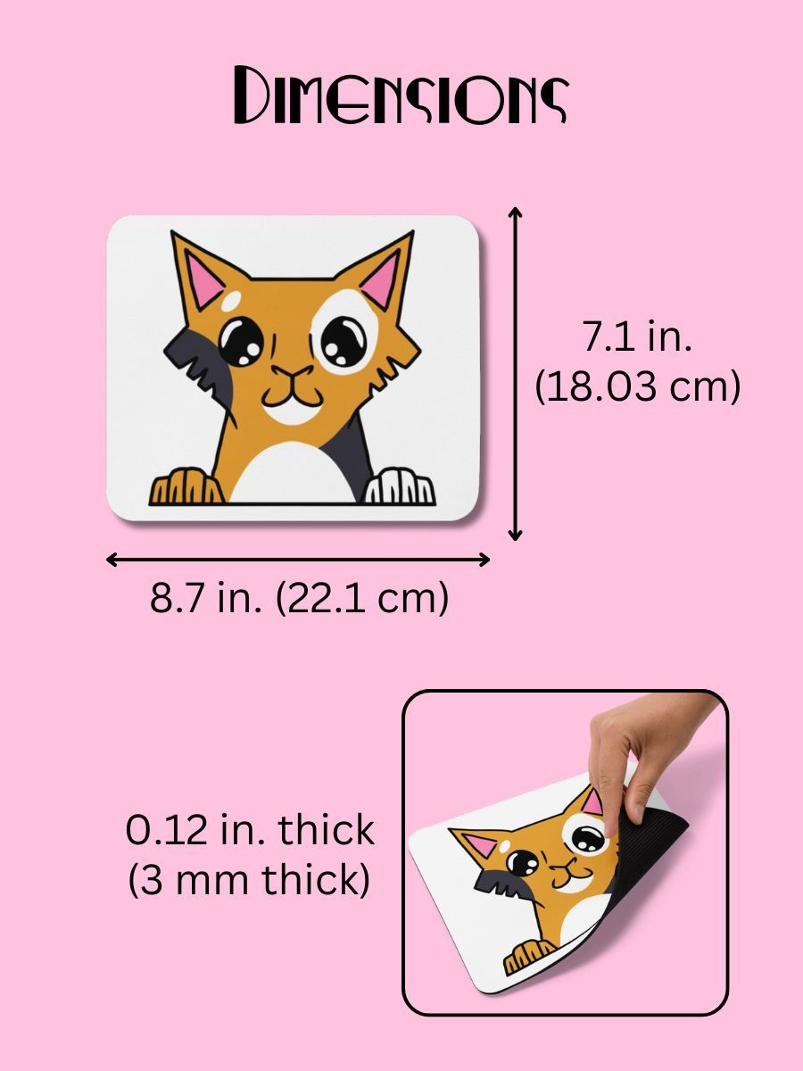 Calico Peeking Cat Mouse Pad product image (3)