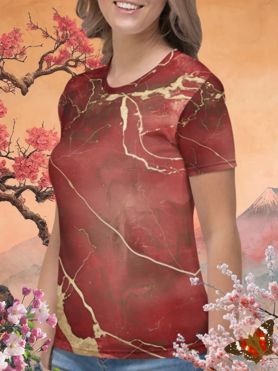 Red Marble Print T-Shirt product image (2)