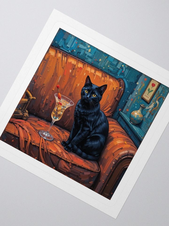 BLACK CAT ON COUCH NEXT TO MARTINI product image (6)