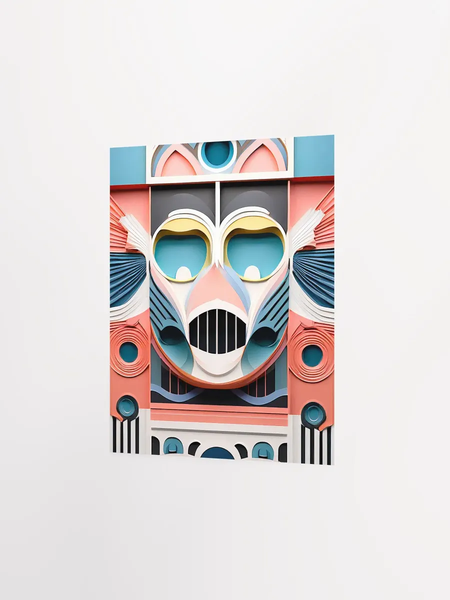 Pastel Robot Mask - Poster - Small and Standard Sizes - 8x10-11x14-12x16-16x20 Inches product image (5)