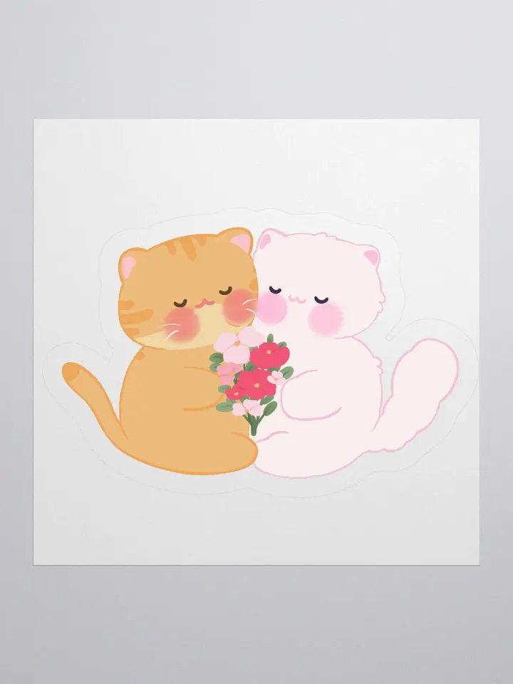 You & me and me & you, Orange & White Cat Duo Sticker product image (2)