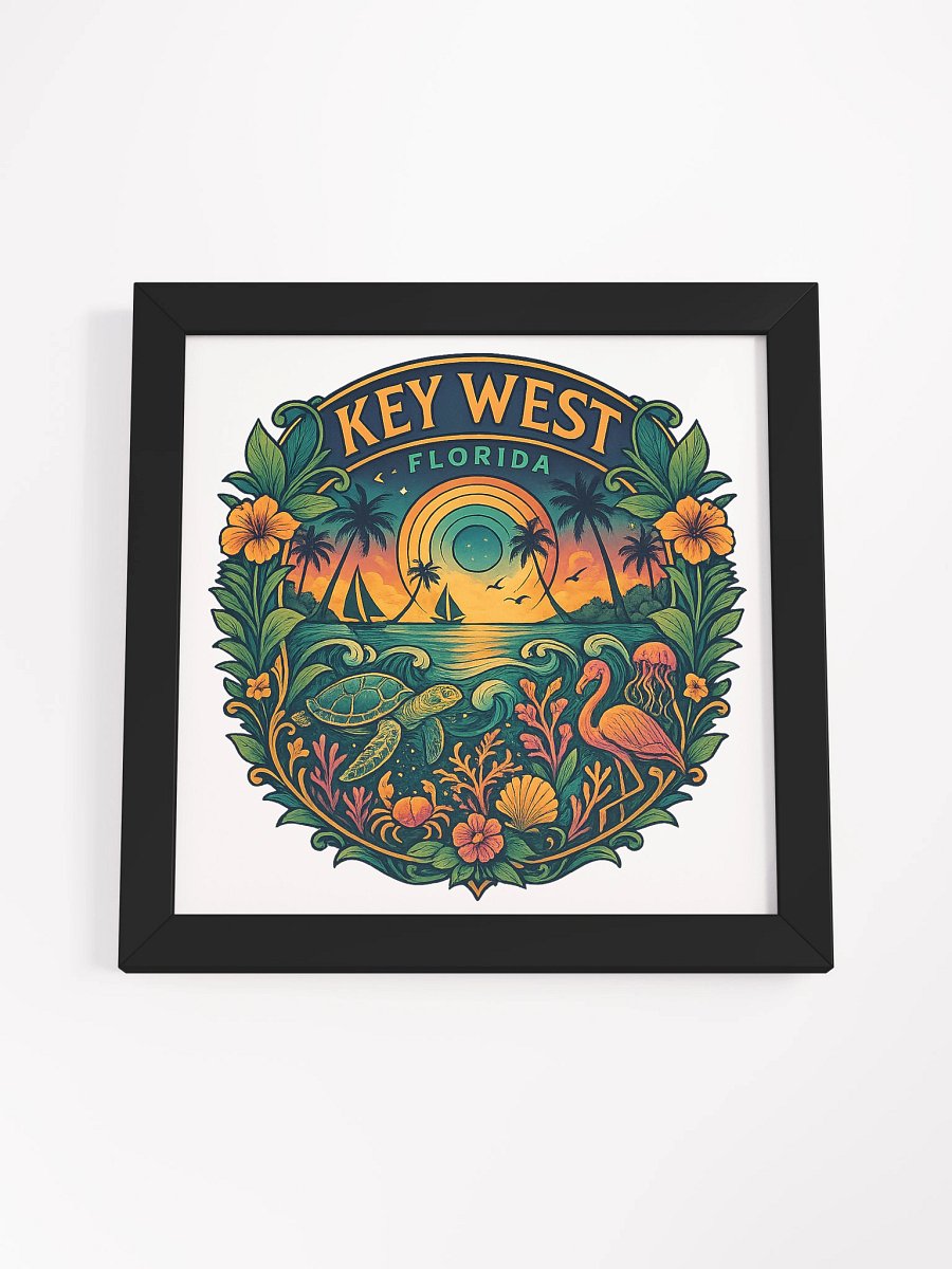 Key West Framed Poster with Tropical Ocean Scene product image (4)