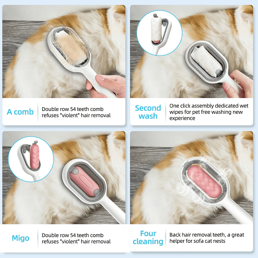 Cat Dog Hair Brush With Water Sticky Brush For Cats, 3 In-1 Cat Grooming Brush Creative Update Cat Dog Grooming Comb With Water Tank product image (7)