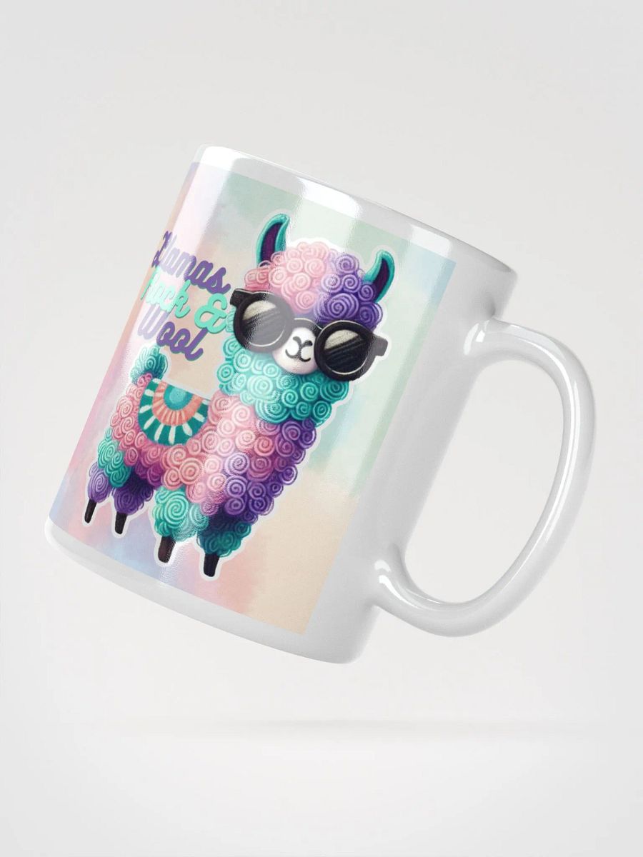 Llamas Rock & Wool (White Glossy Mug) product image (5)