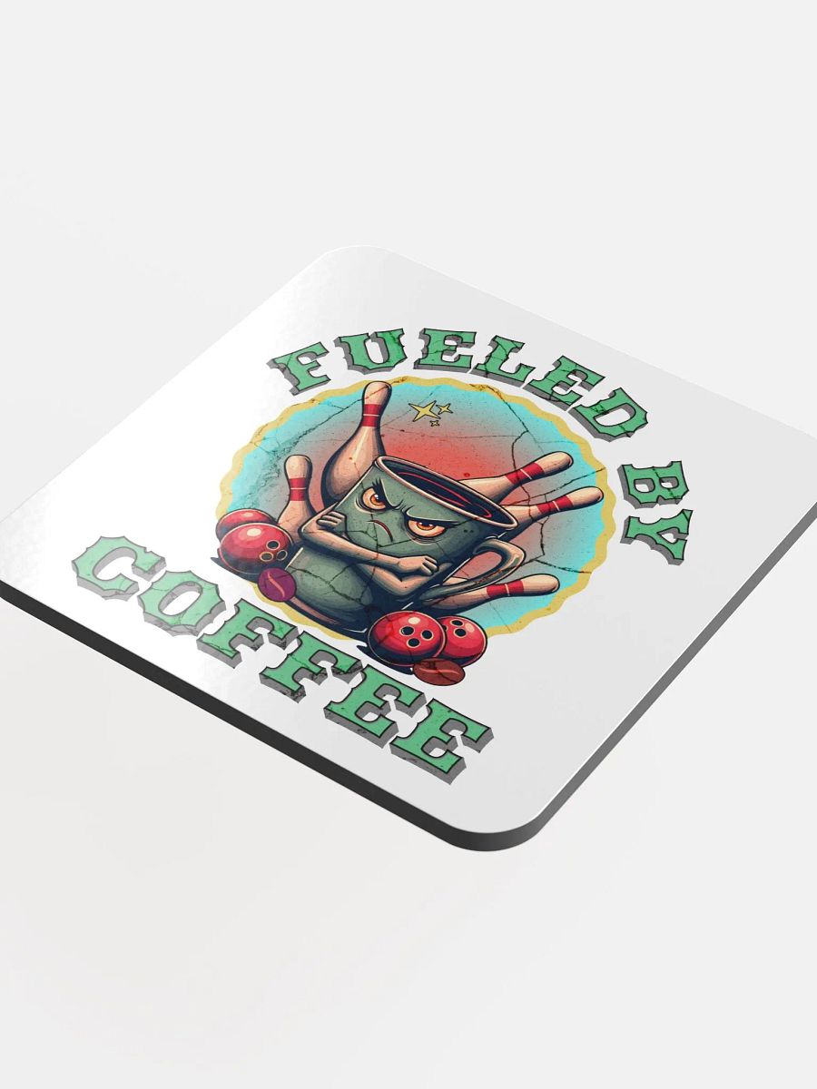 Fueled by Coffee Bowling Glossed Cork Coaster product image (1)