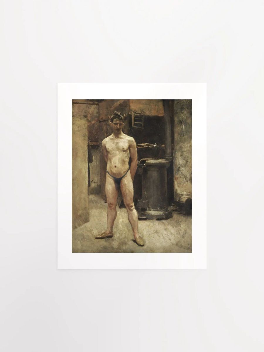 A Male Model Standing Before A Stove by John Singer Sargent (c. 1875–1880) - Print product image (1)
