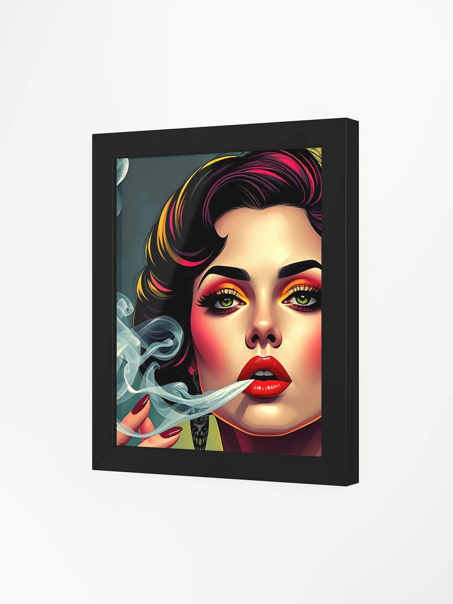 Smoke & Style: Stylized Woman Framed Poster product image (3)