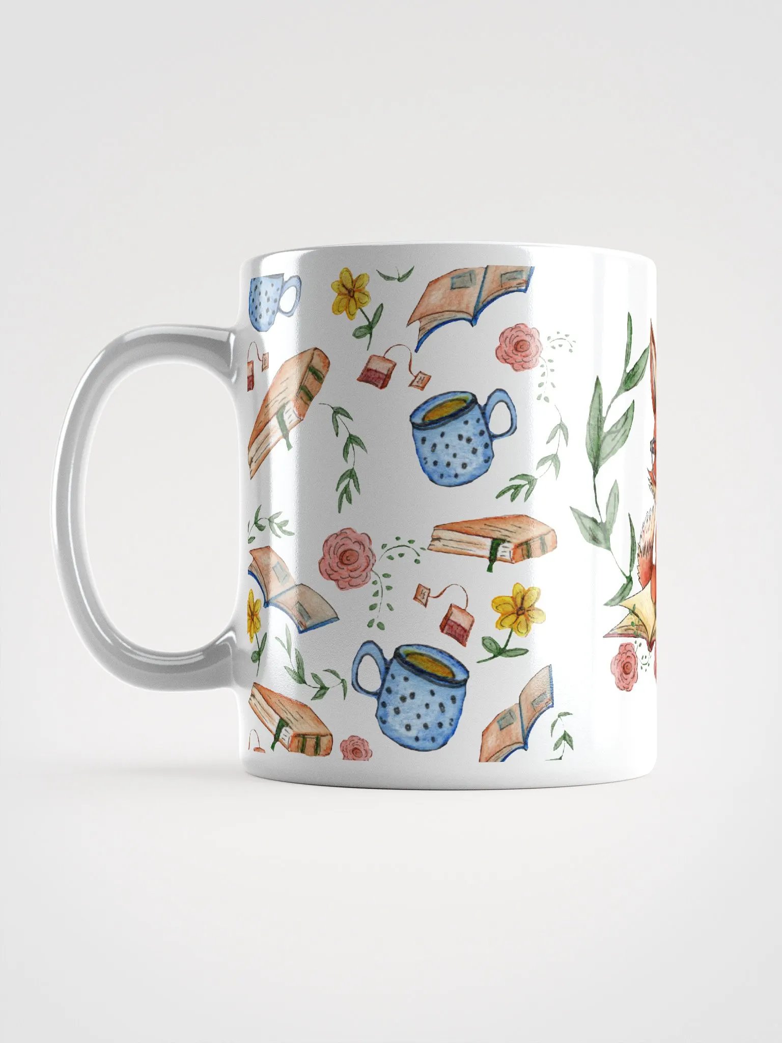 Tea Time Fox White Mug product image (6)