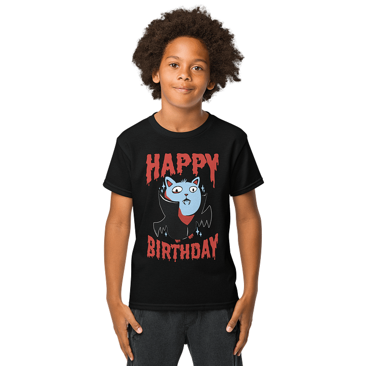 Happy Birthday (Vampire Cat) T-Shirt For Kids product image (1)