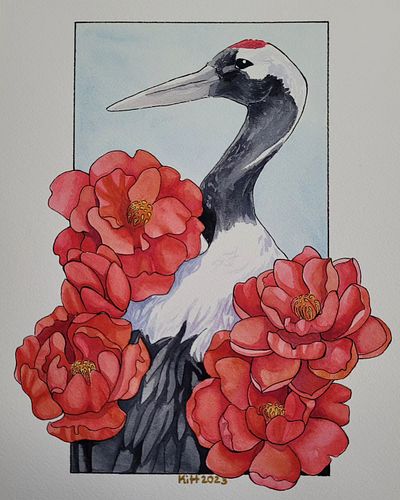 I had so much fun painting the flowers on this. Camelias are really pretty and I'm really happy with how they turned out.

#w...