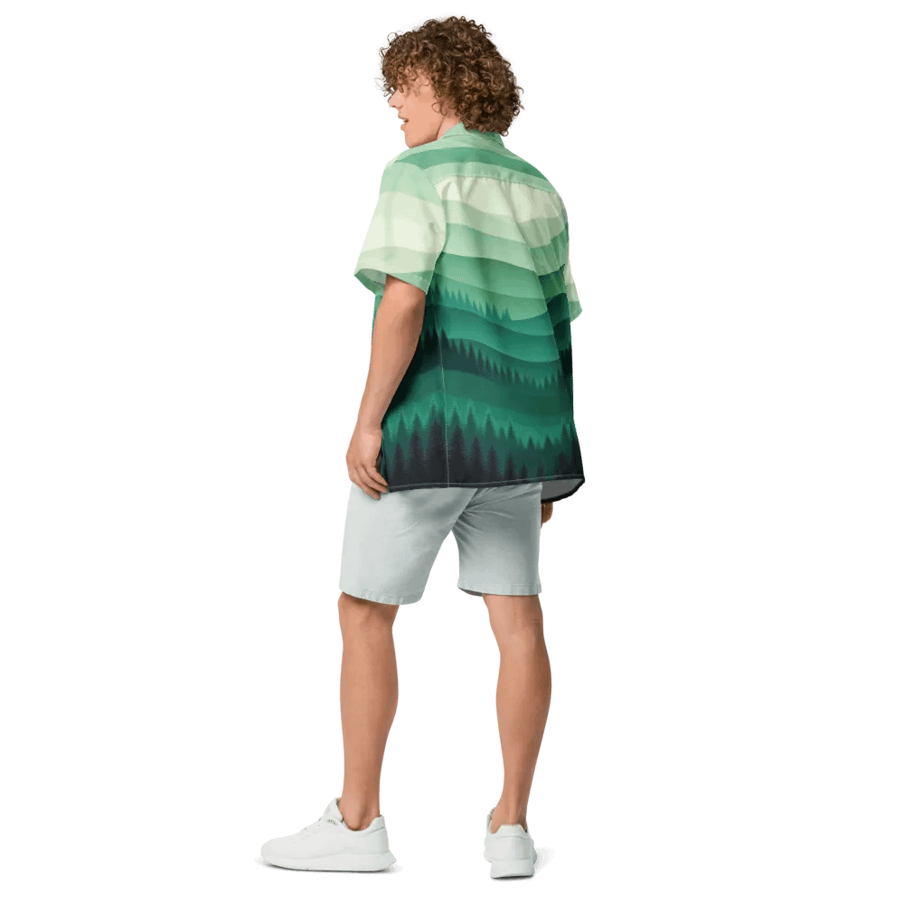 Men's Full-Print Green Hawaiian Shirt product image (6)