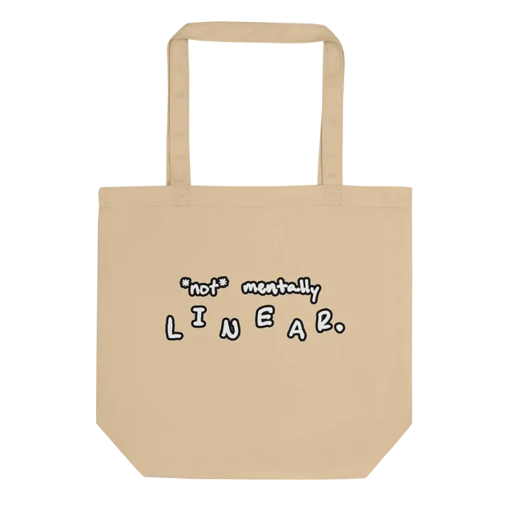 *not* mentally linear (lined design) tote bag product image (1)