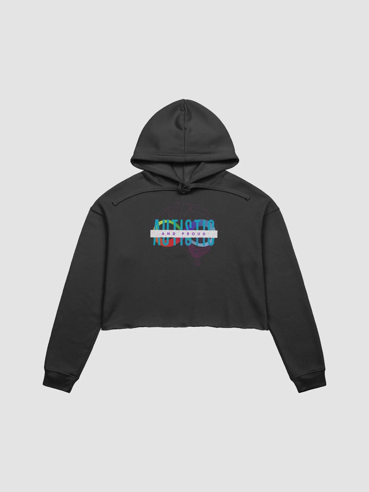 Autistic and Proud Infinity Brain Cropped Hoodie product image (1)