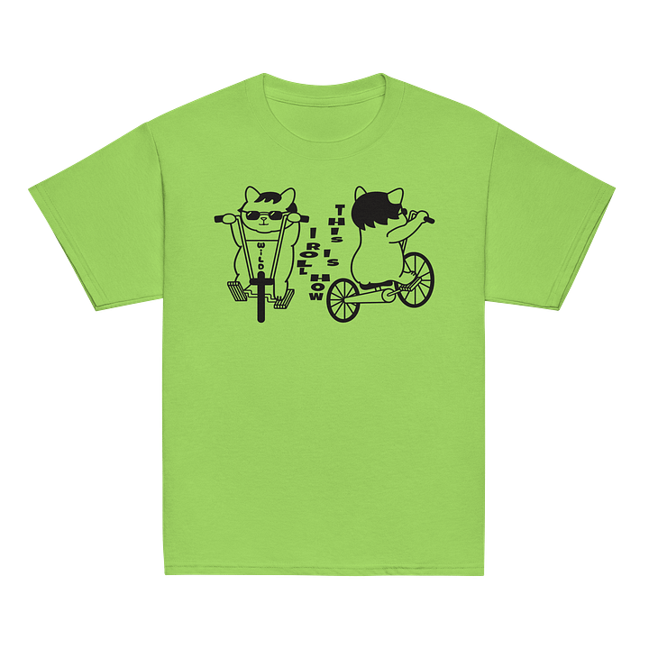 Goromi the Cat in Wig (Wild Biker) - Unisex Youth Heavyweight T-shirt product image (22)