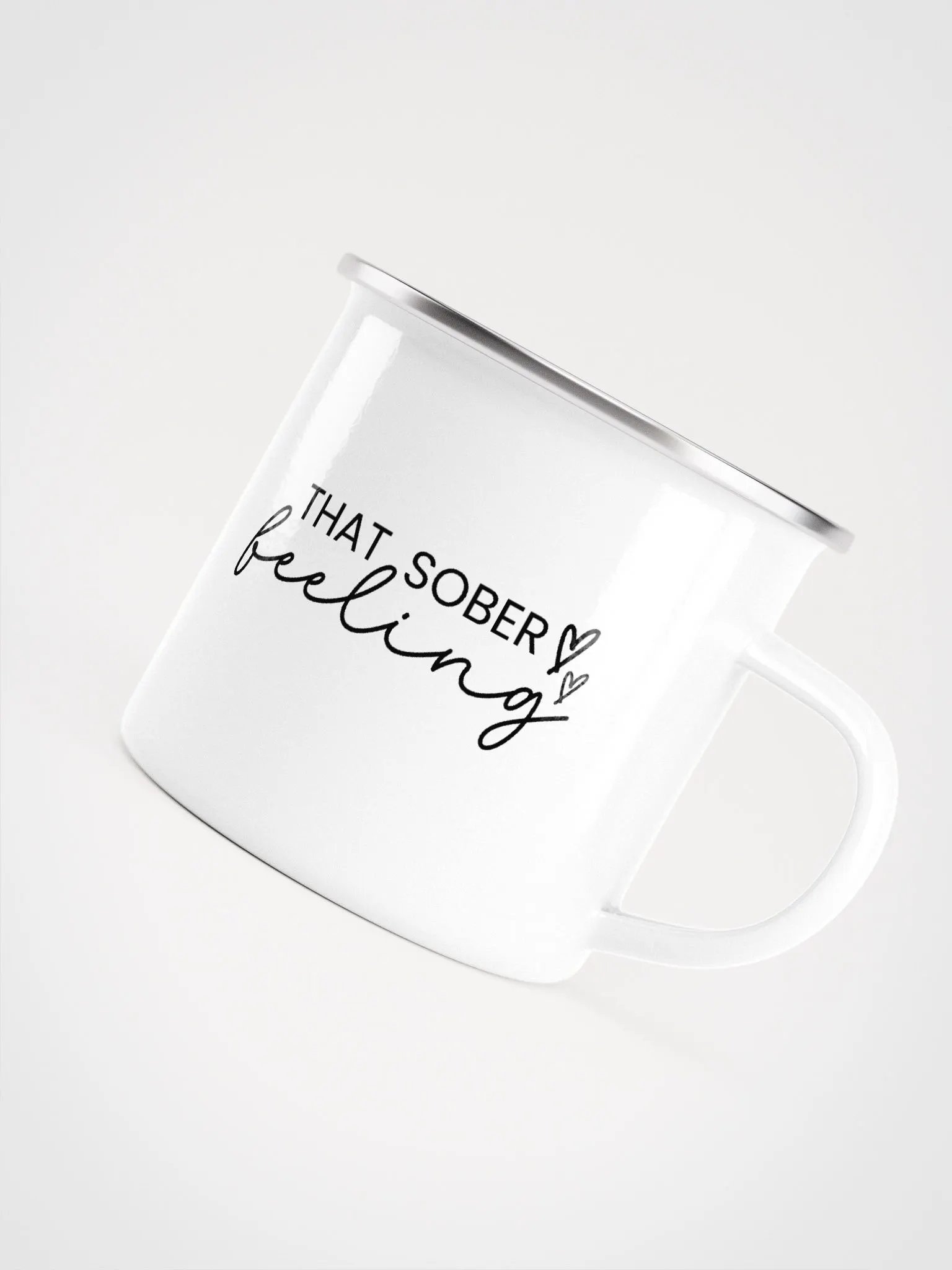 That Sober Feeling, Addiction Recovery Awareness Enamel Mug product image (5)