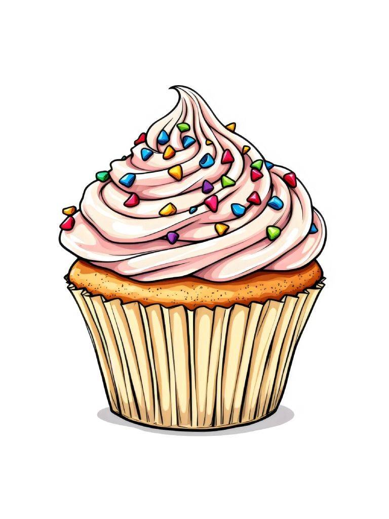 20 Elegant Cupcake Clipart Designs, Whimsical Cupcake Clipart, Vibrant Cupcake Graphics, Ornate Cupcake Illustrations product image (6)