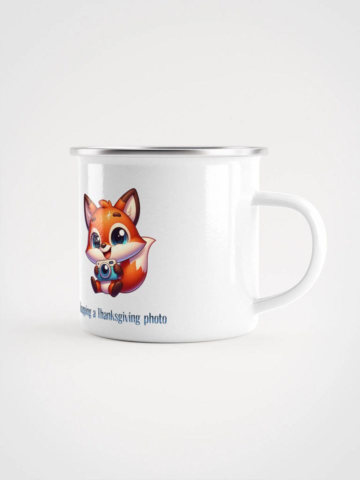 Snapping A Thanksgiving Photo Cute Fox Enamel Mug product image (1)