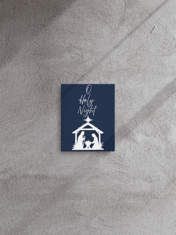 Nativity Scene Christmas Sleek Slim Canvas Art – Holy Family Silhouette – Christian Faith Gift product image (2)