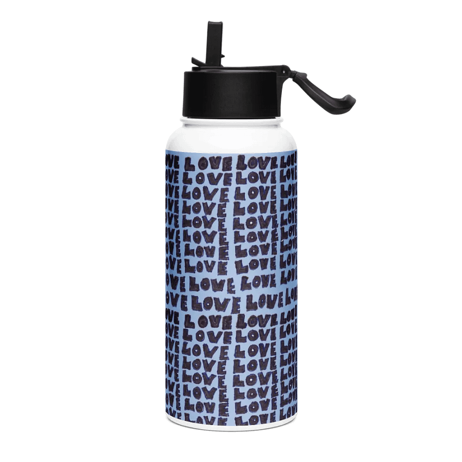 Love Stainless Steel Water Bottle with a Straw Lid in Blue product image (3)