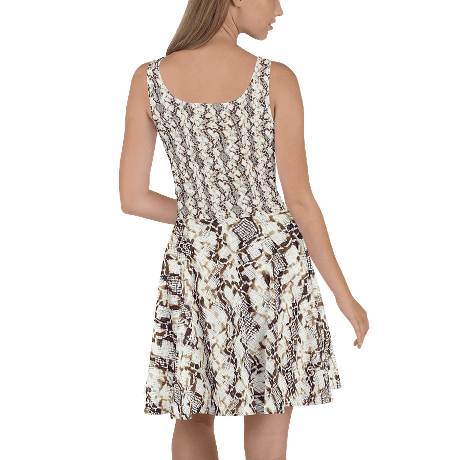 Beige Snake Skin Skater Dress product image (4)