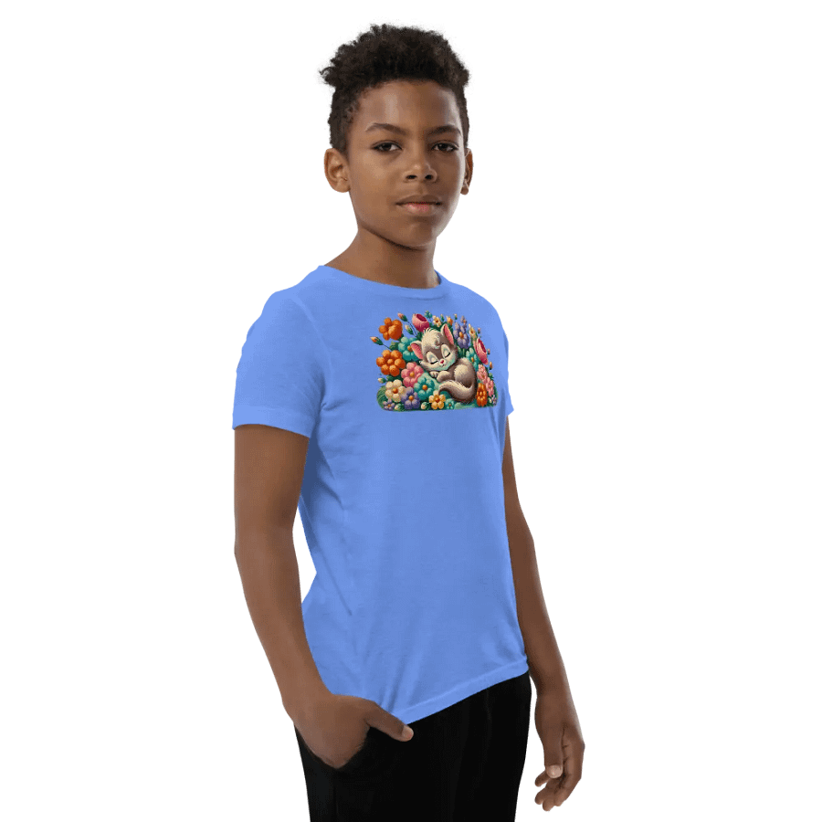 Kitten Sleeping in Flowers Kids T-Shirt product image (24)