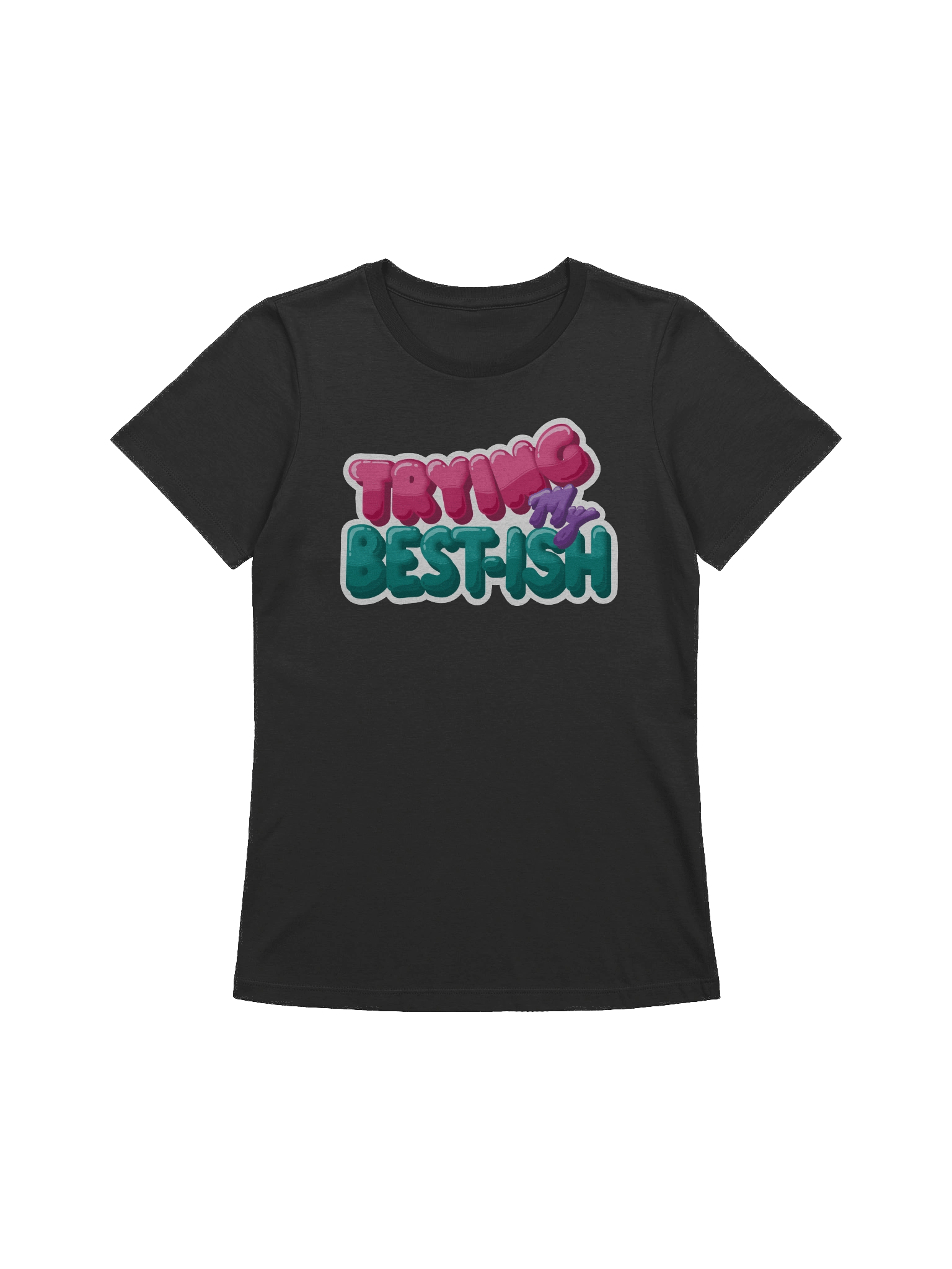 “TRYING MY BEST-ISH” - Kawaiifiti Style - Women's Relaxed-fit T-Shirt (Dark) product image (1)