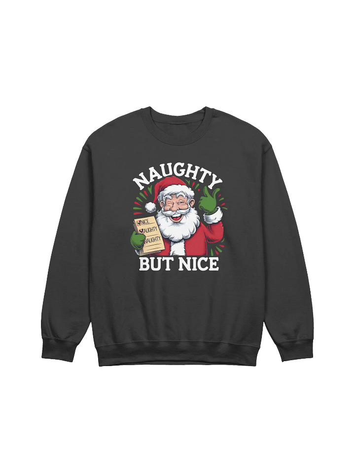 Naughty But Nice Santa Christmas Sweatshirt – Fun & Cozy Holiday Crewneck product image (2)