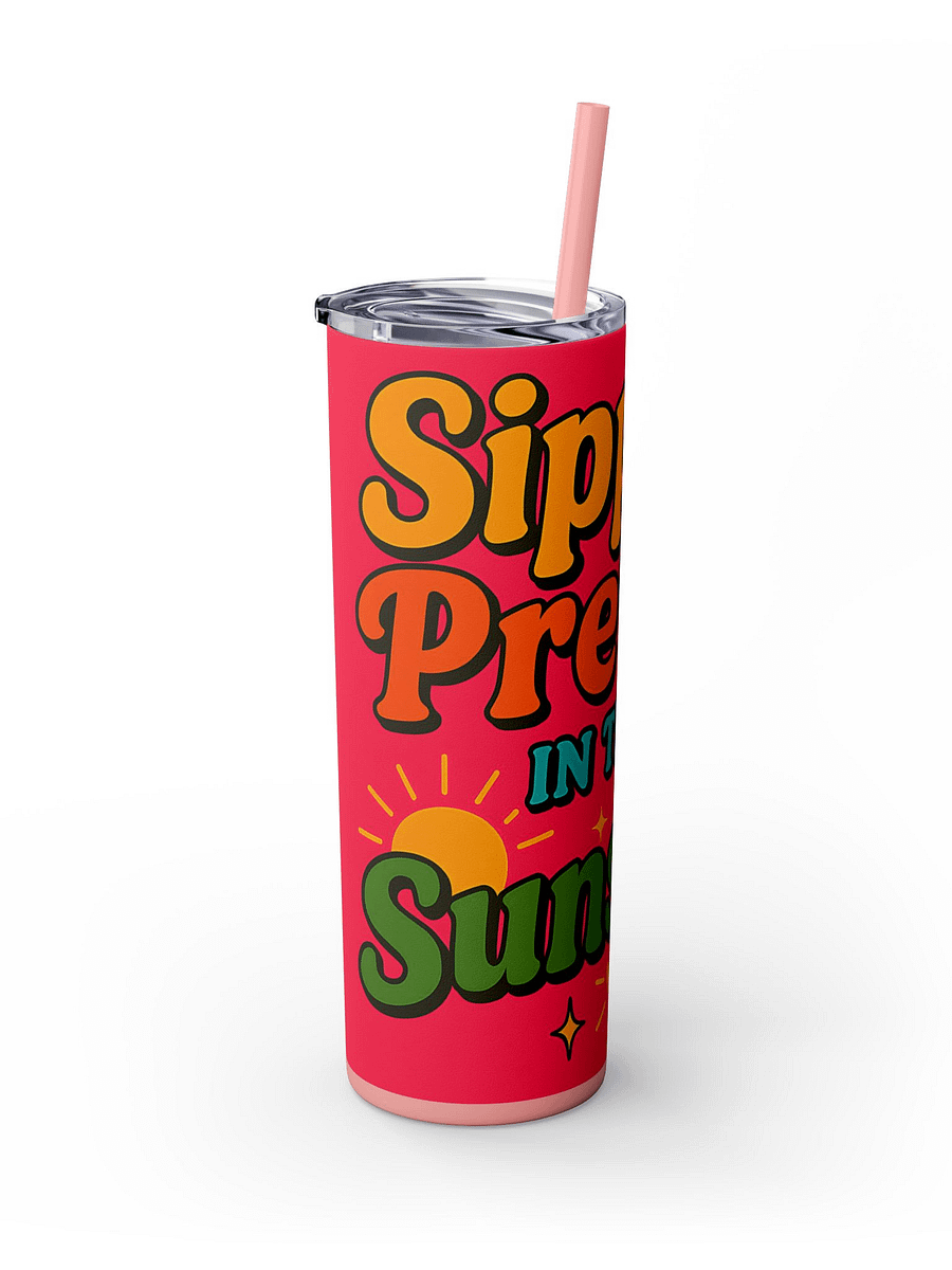 Sippin’ Pretty in the Sunshine Tumbler Wrap Bright Summer Drink PNG Sublimation Design product image (3)
