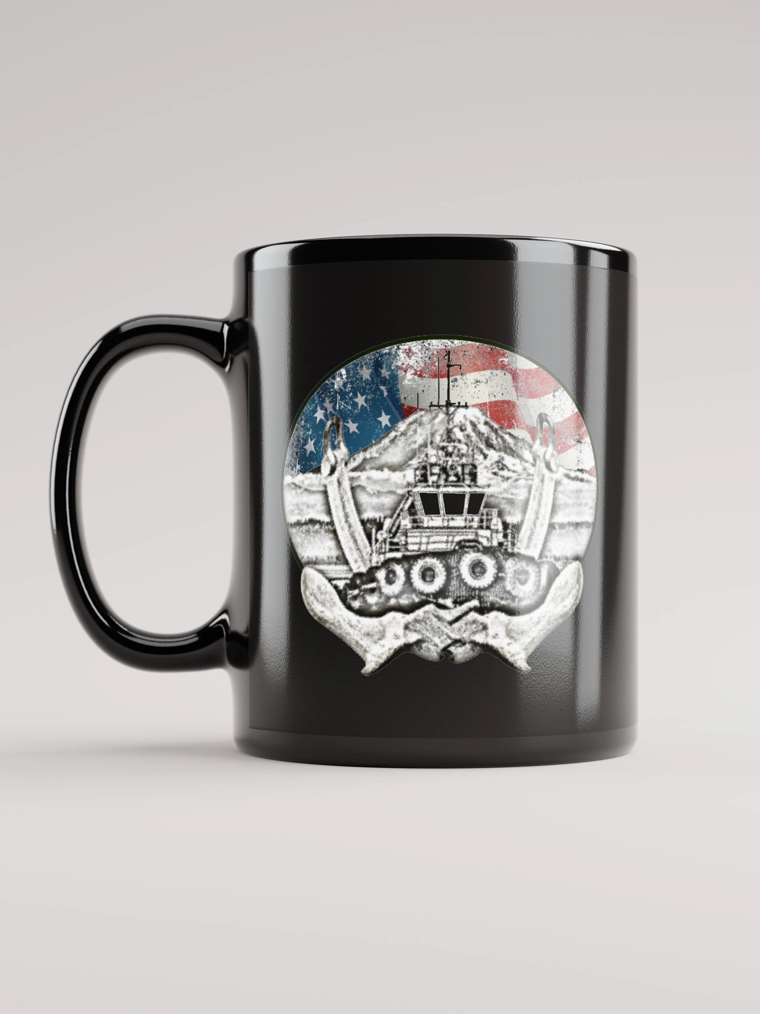 Twin anchor Flage Mount Rainier Marshall Foss - Ancher Tug Mug 11oz & 15oz product image (6)