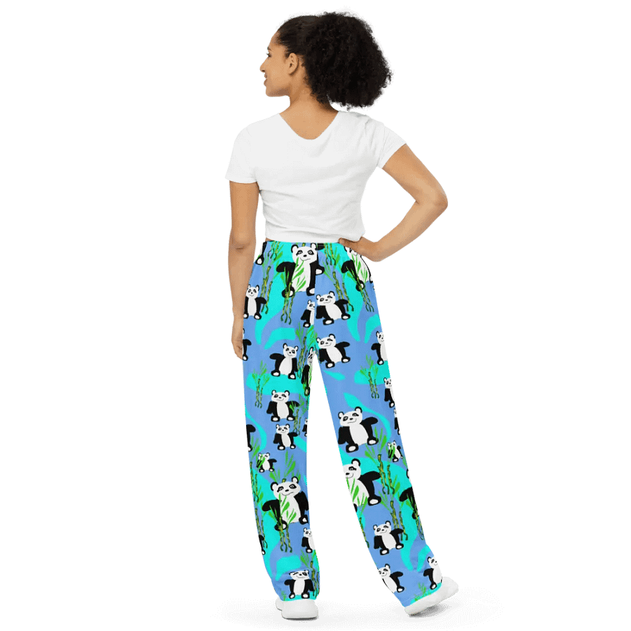 Panda Bears Pattern Wideleg Pants product image (4)