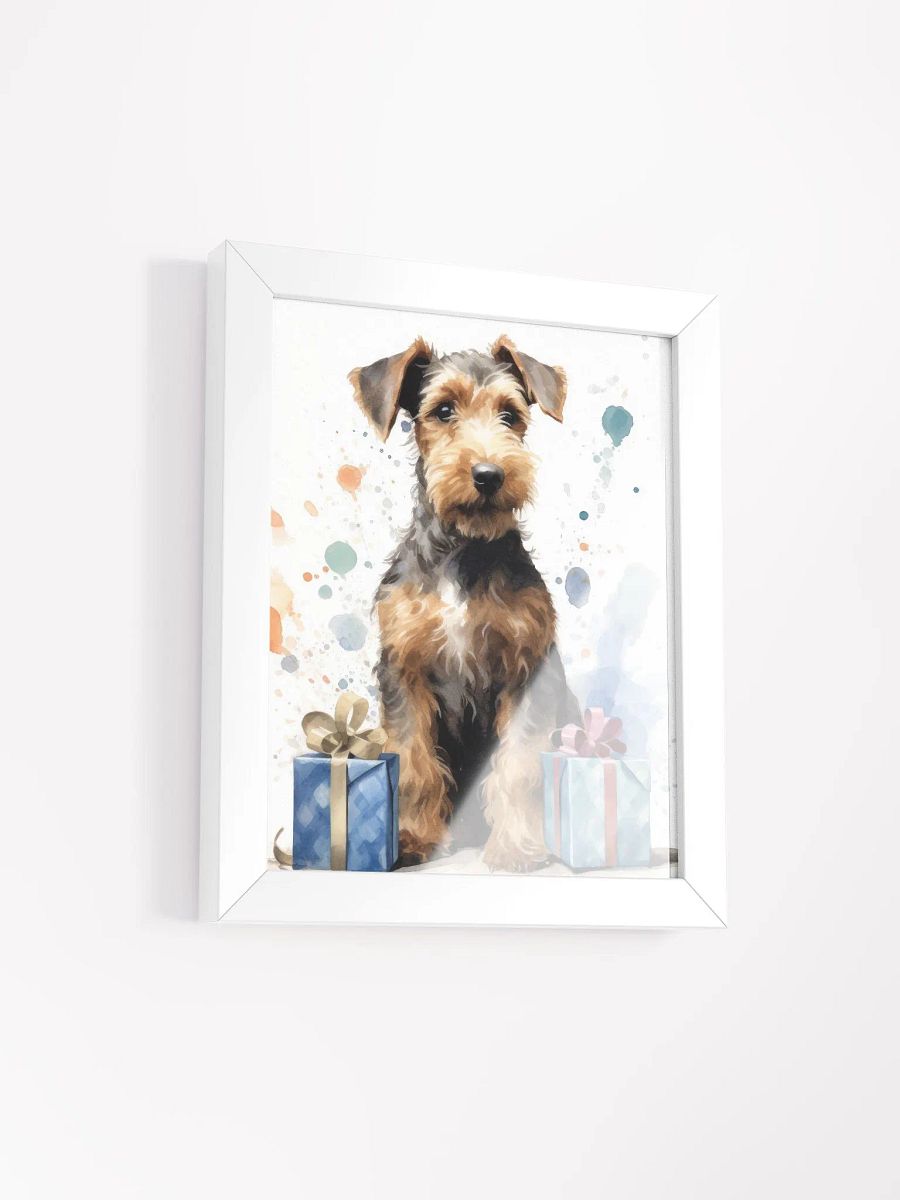 Airedale Terrier Puppy With Birthday Presents Watercolor Wall Art product image (50)
