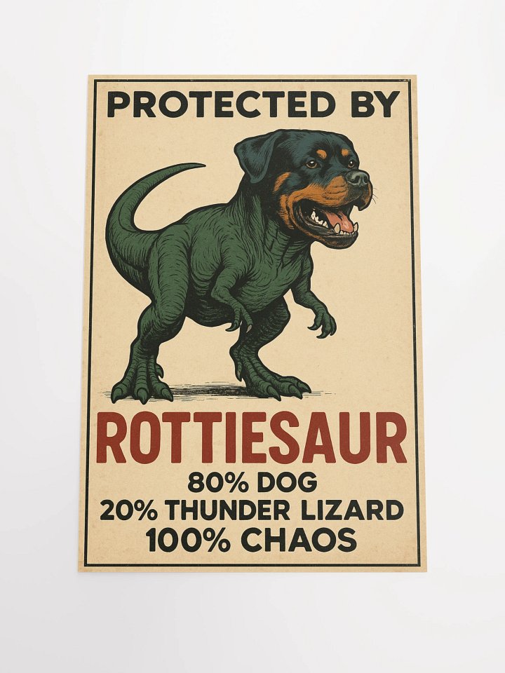 Protected by Rottiesaur: 80% dog, 20% thunder lizard, 100% chaos. product image (3)