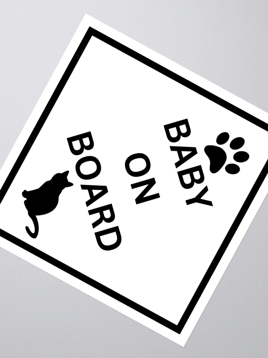 Cat Baby on Board Sticker - Black on White product image (8)