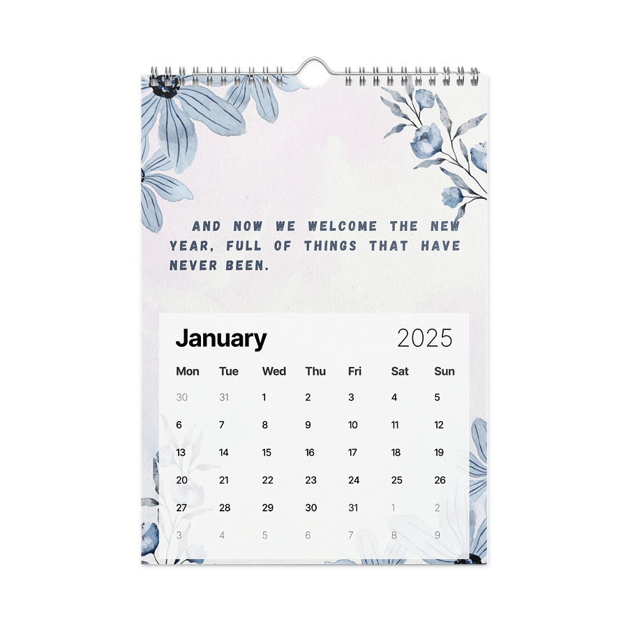 FLORAL INSPIRATIONAL QUOTES WALL CALENDAR 2026 product image (6)