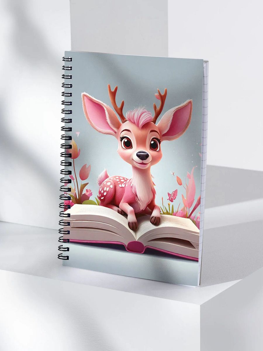 pink deer or fawn with flower and book product image (4)