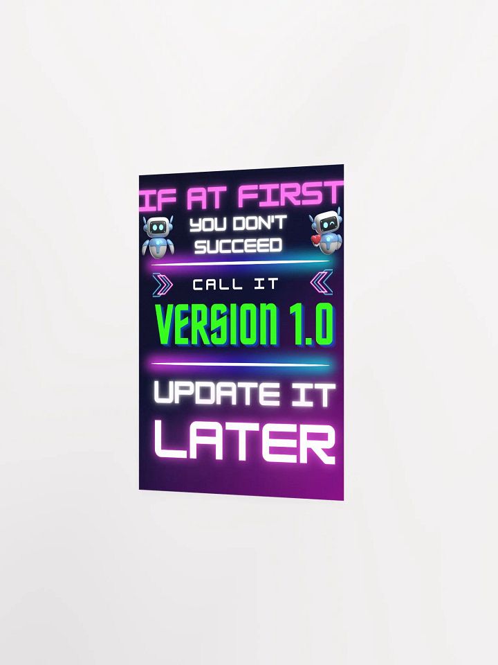 Version 1.0: Motivational Tech Neon Wall Poster product image (2)