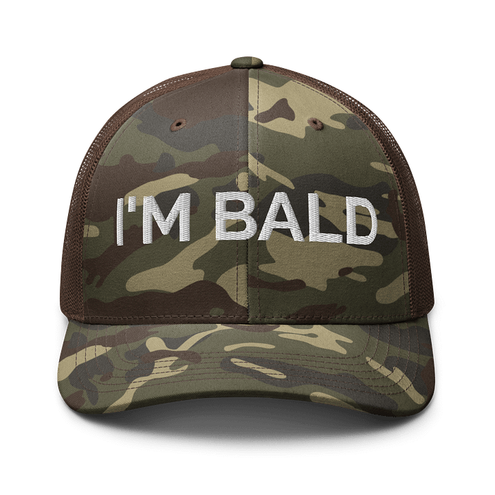 I'M BALD camo trucker hat product image (1)