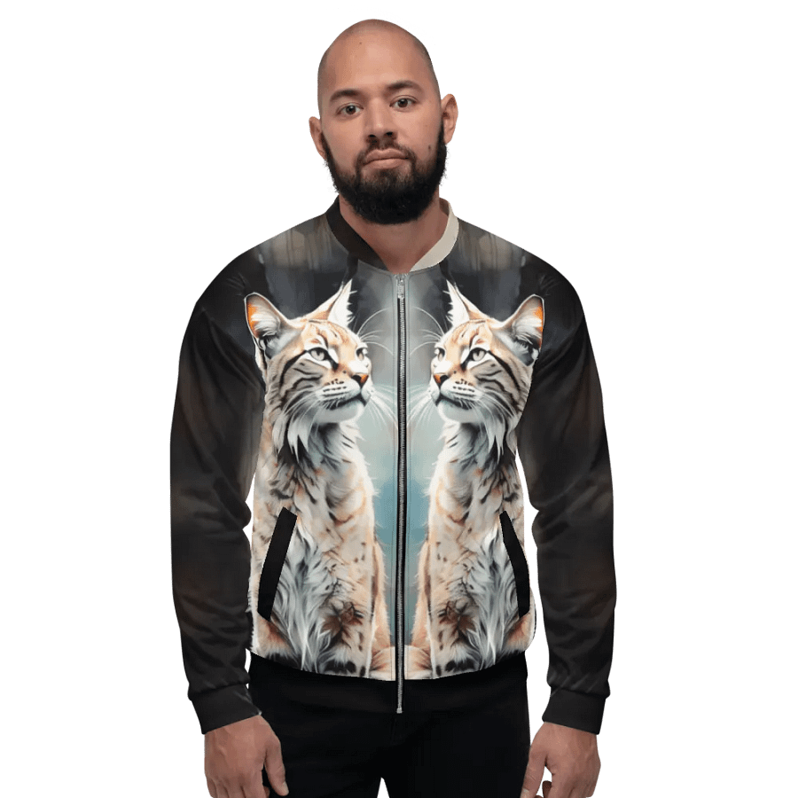 All-Over Print Bomber Jacket by Sublicolor 144/Lynx Big Cat product image (4)