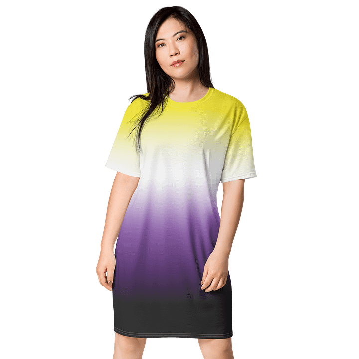Non-binary Pride Gradient T-shirt Dress product image (1)