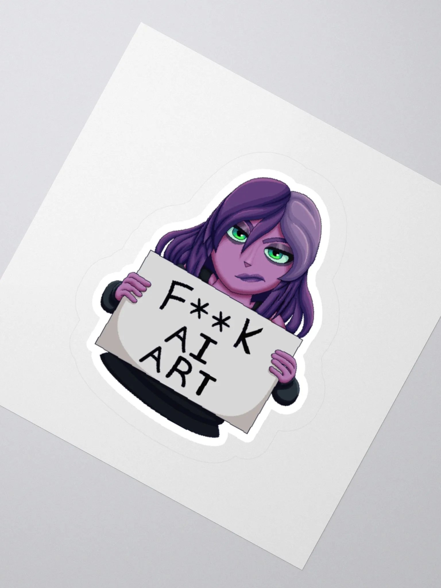 Fuck AI Art - Jelly Sticker product image (2)