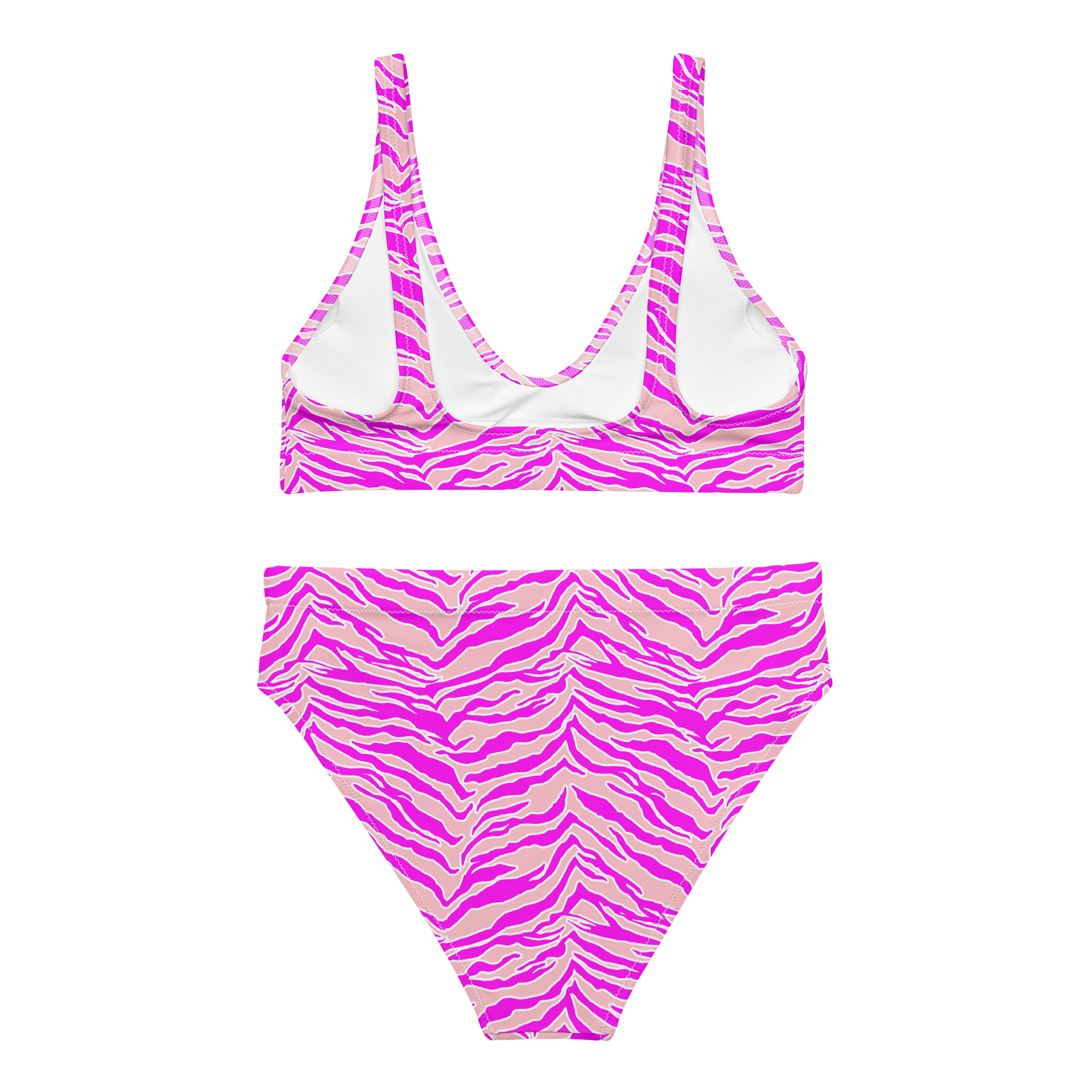 Tiger Print Pink & Pink High-Waisted Bikini product image (2)