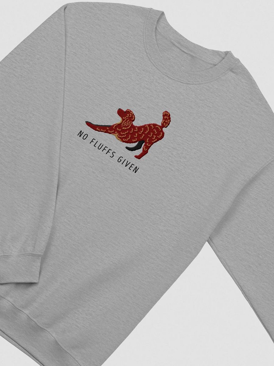 No Fluffs Given Sweatshirt (Embroidered) of a Standard Poodle(Chocolate 2) product image (5)