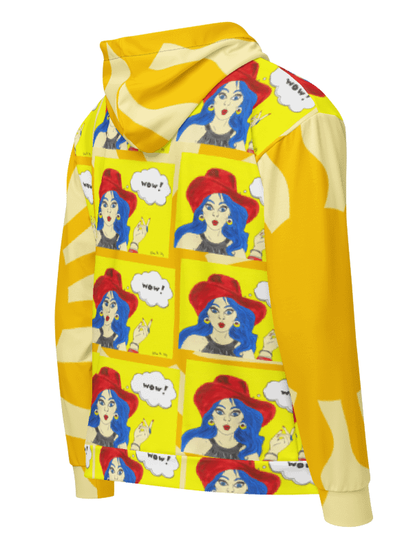 Pop Art girl - (art by Dina R.) acrylic painting picture - Recycled Unisex Zip Hoodie product image (4)