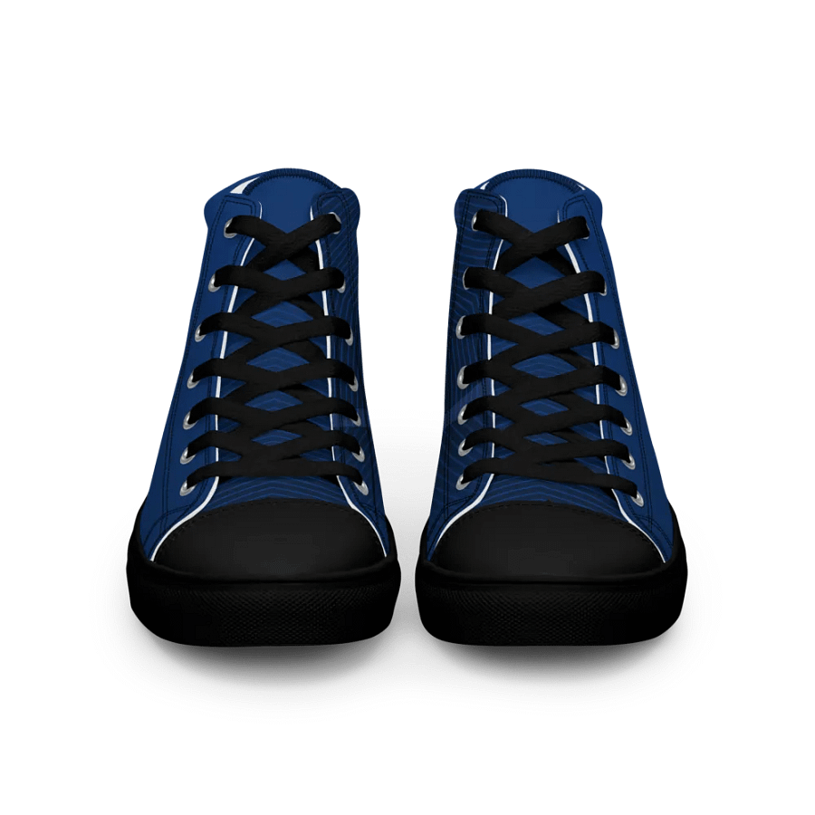 Men's High Top Canvas Shoes OneVamps Blue dark color product image (4)