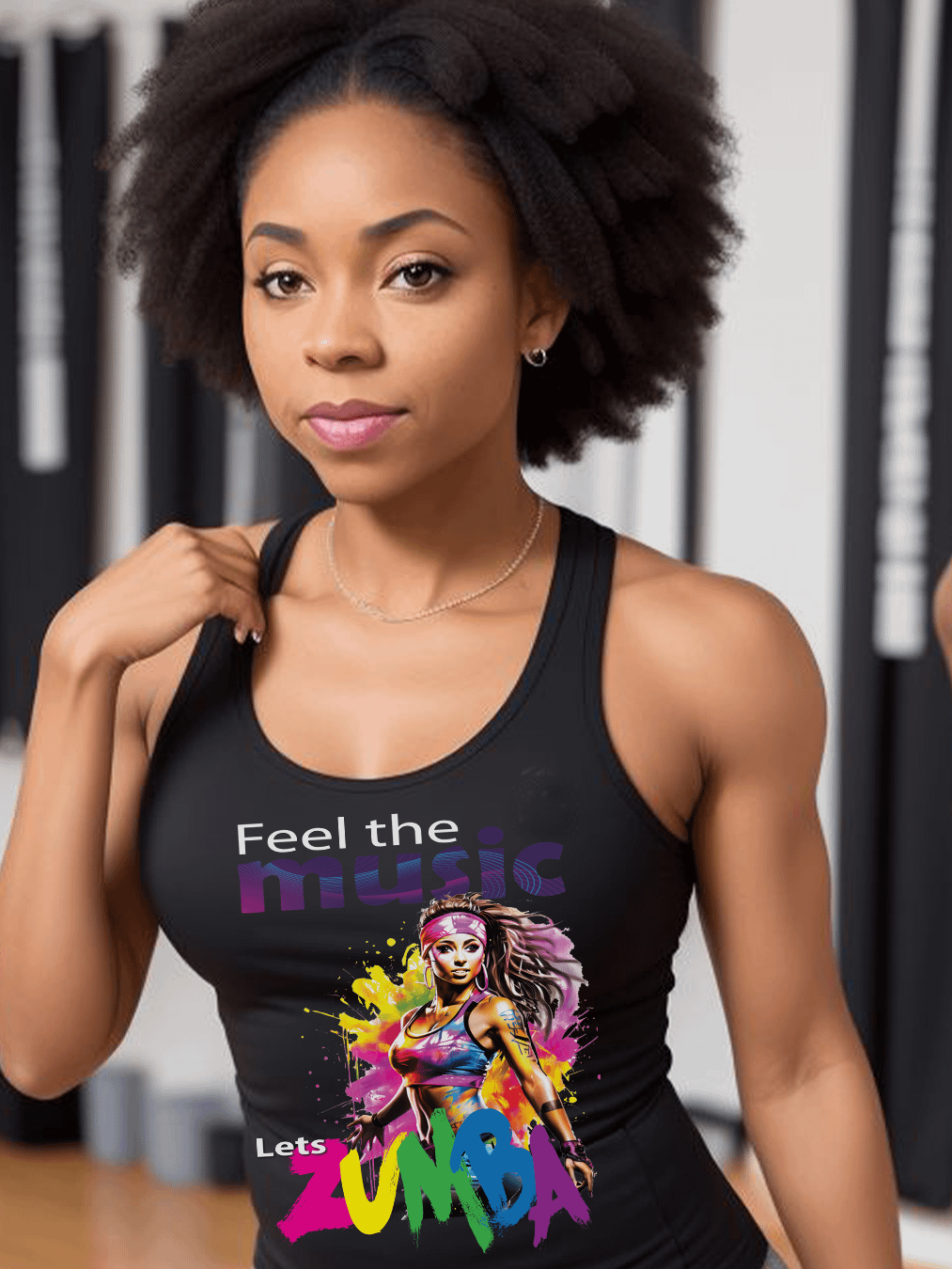 Feel The Music Lets Zumba Fitness Dance Class Instructor Tanktop product image (2)