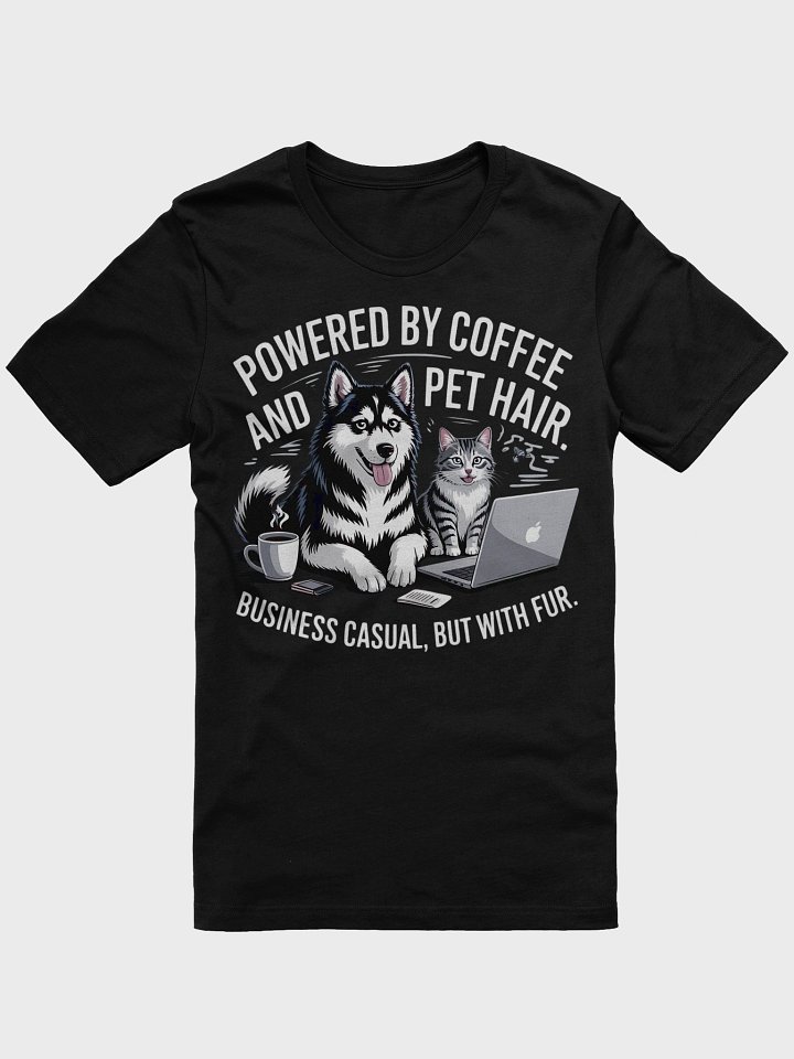 Adorable Husky and Cat Cartoon T-Shirt product image (3)