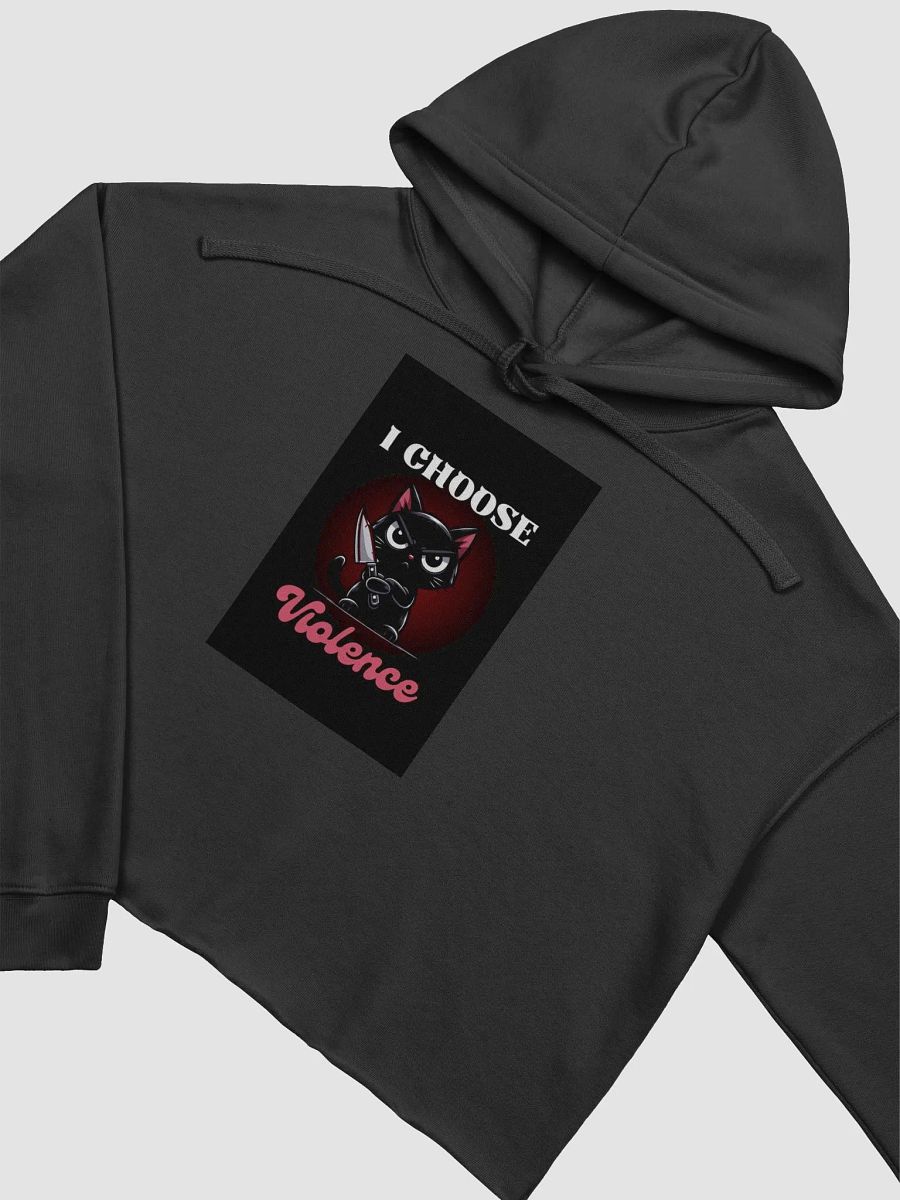 Agresive Cat Knife Crop Hoodie product image (9)
