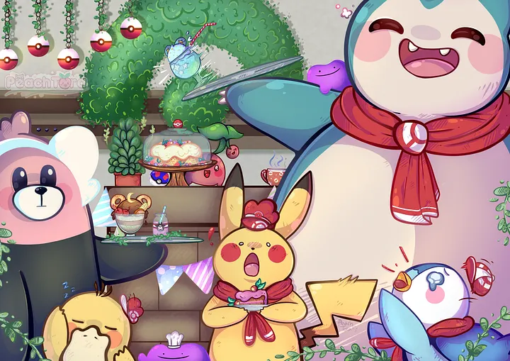 PokeCafe (Postcard Print) 🍵 product image (2)