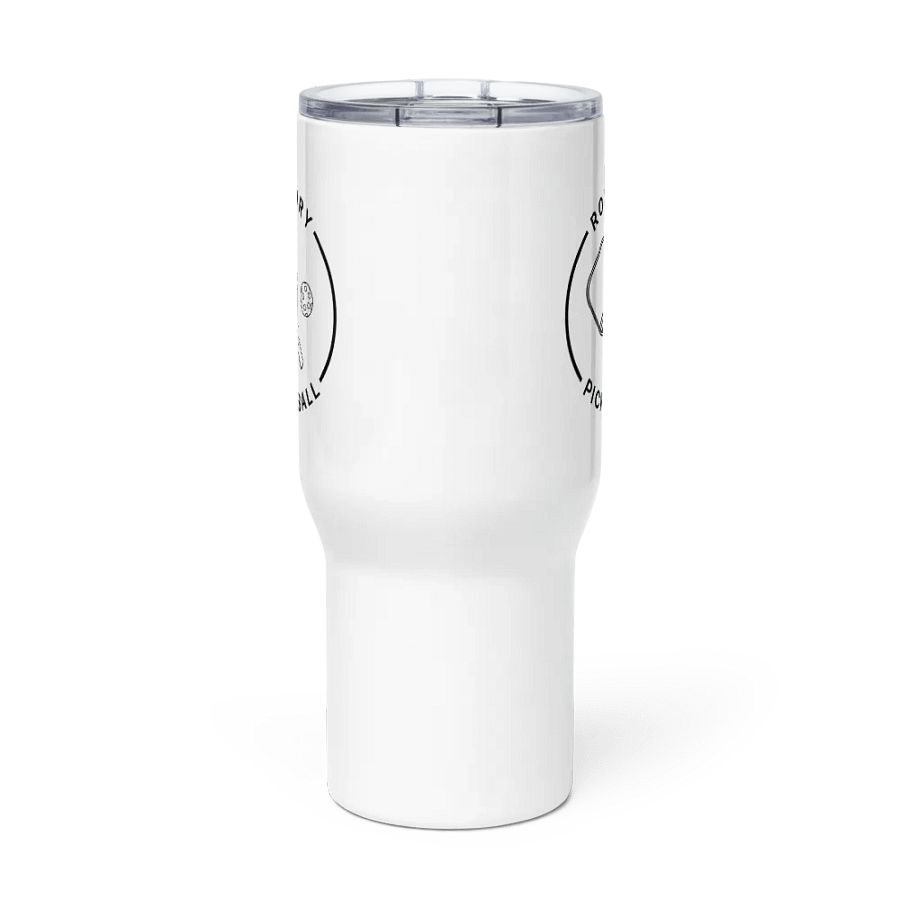 White Roxbury Pickleball Logo Travel Mug with Handle product image (2)