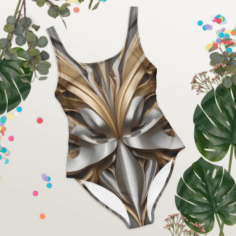 Abstract metallic swimming suit product image (8)